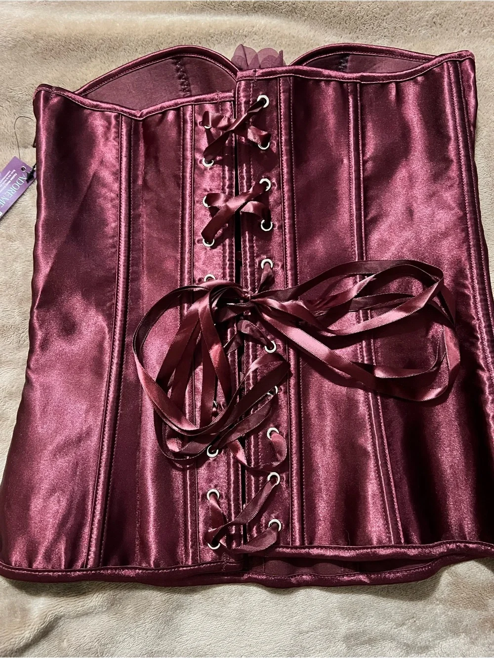 NWT  Adore Me Laurin Low Cut Corset Windor Wine - US Small